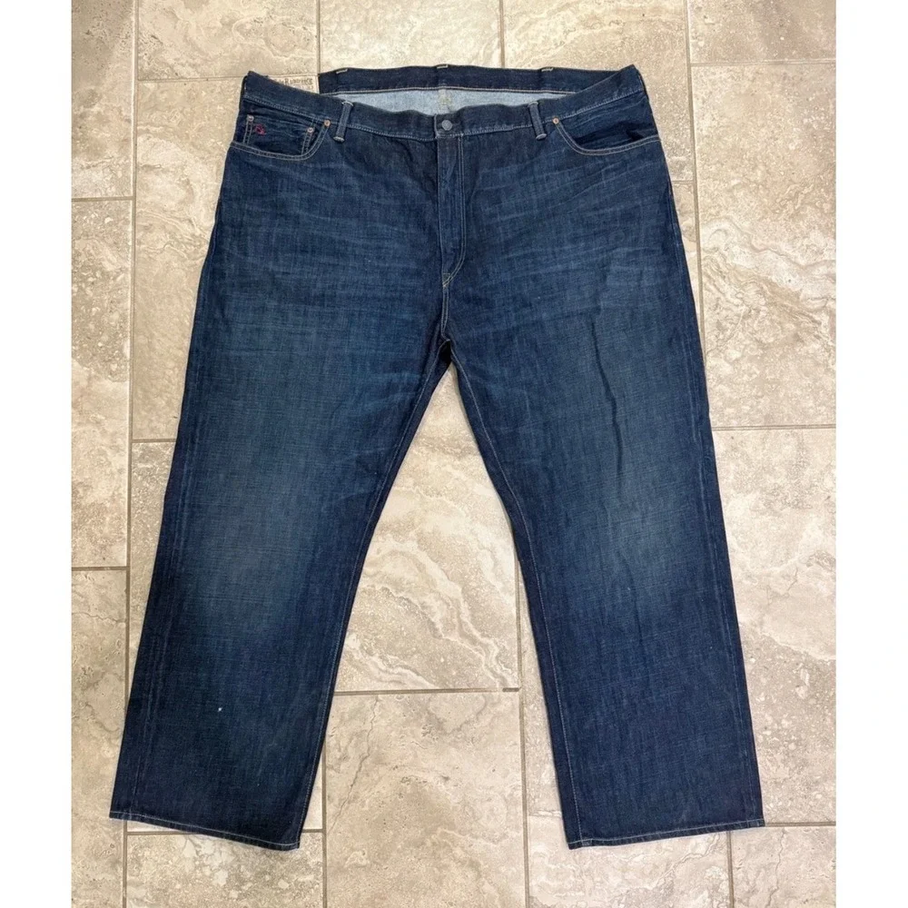 Polo Ralph Lauren Mens Big & Tall 50B x 32 Dark Wash Indigo Denim‎ Jeans